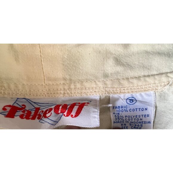 Take Off Vintage Cotton Yellow and White Cardigan Blazer Sz Small Womens Colorbl - Picture 3 of 11